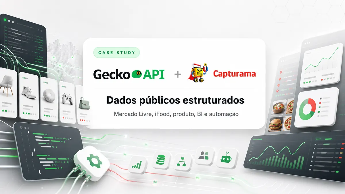 Como a Capturama usa a GeckoAPI para dados do Mercado Livre e iFood